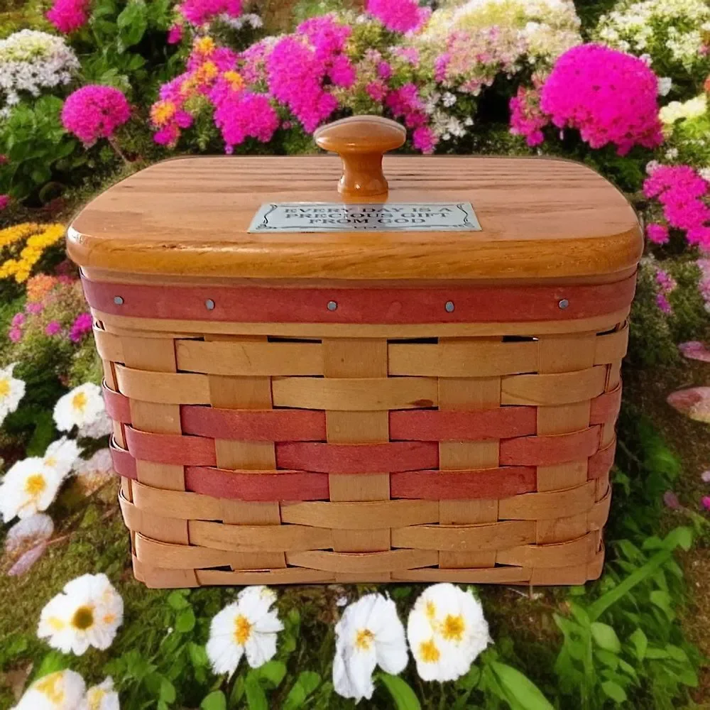 Bradford Basket Co Basket Lidded Handmade USA‎ Everyday A Precious Gift From God
